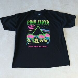 Pink Floyd Official Black Tee Commemorating 1973 'Dark Side US Tour', Size XL